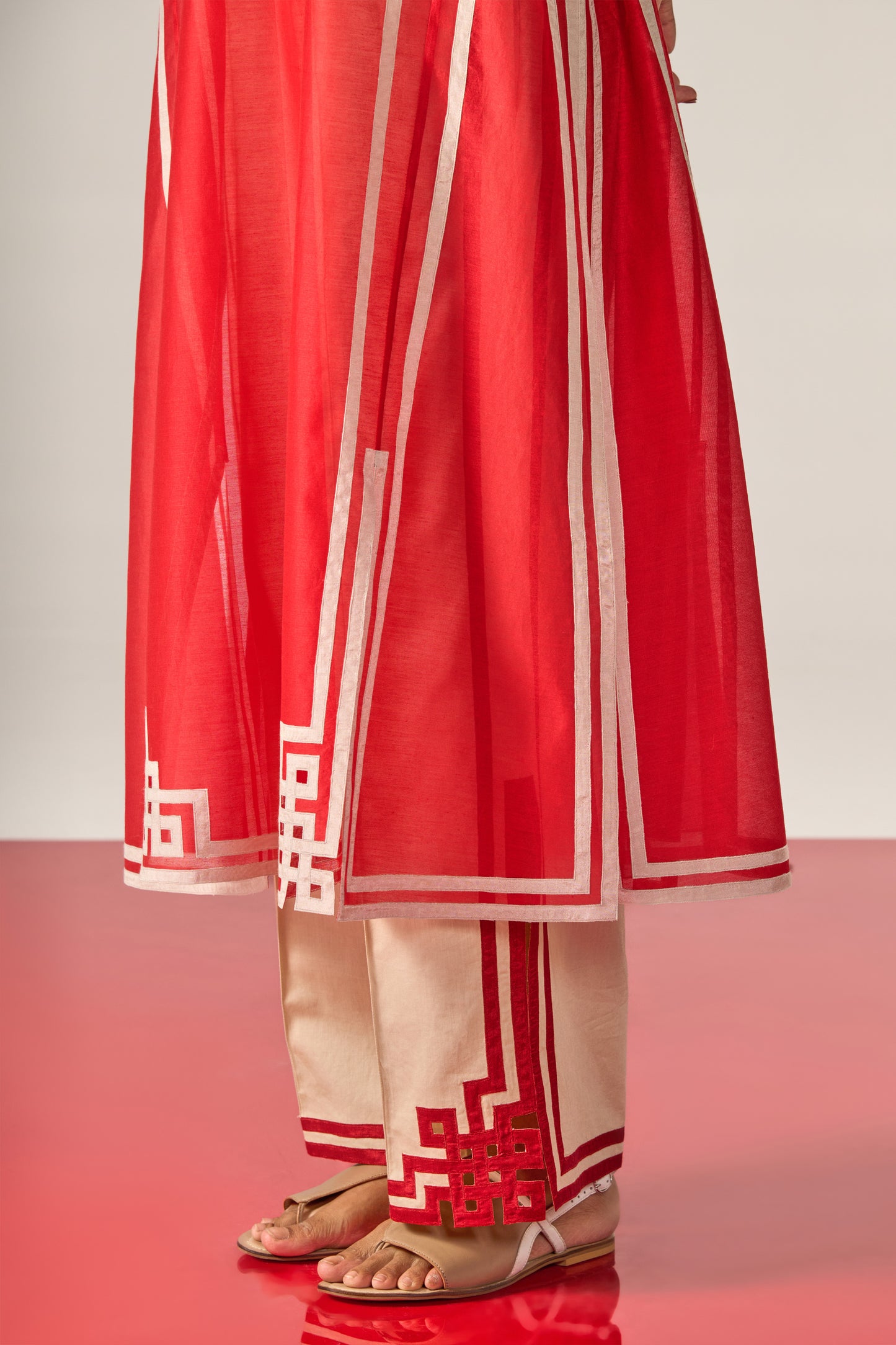 ORIENTAL BORDERS A-LINE KAMEEZ