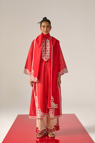 ORIENTAL BORDERS A-LINE KAMEEZ