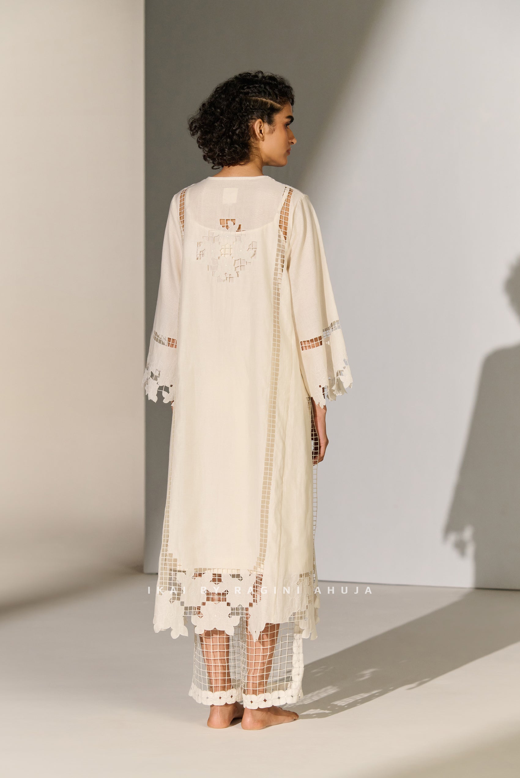 LACE CUTWORK A-LINE KAMEEZ