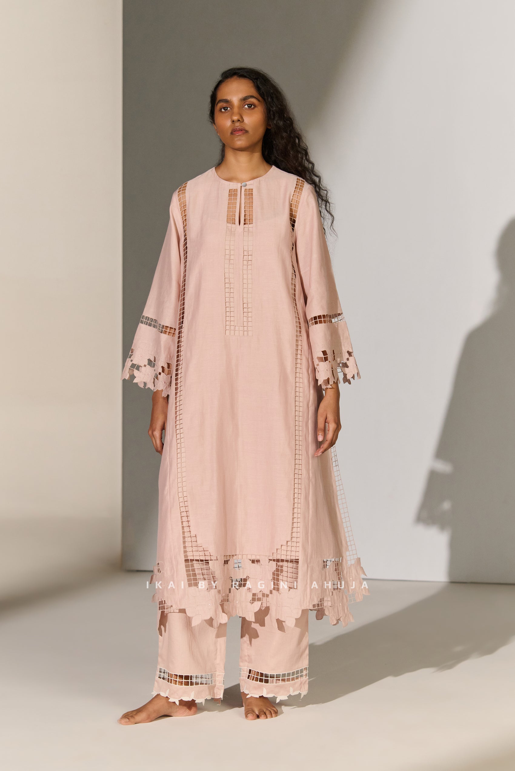 LACE CUTWORK A-LINE KAMEEZ SMV