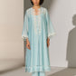 CUTWORK A-LINE KAMEEZ SKY