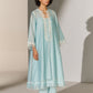 CUTWORK A-LINE KAMEEZ SKY