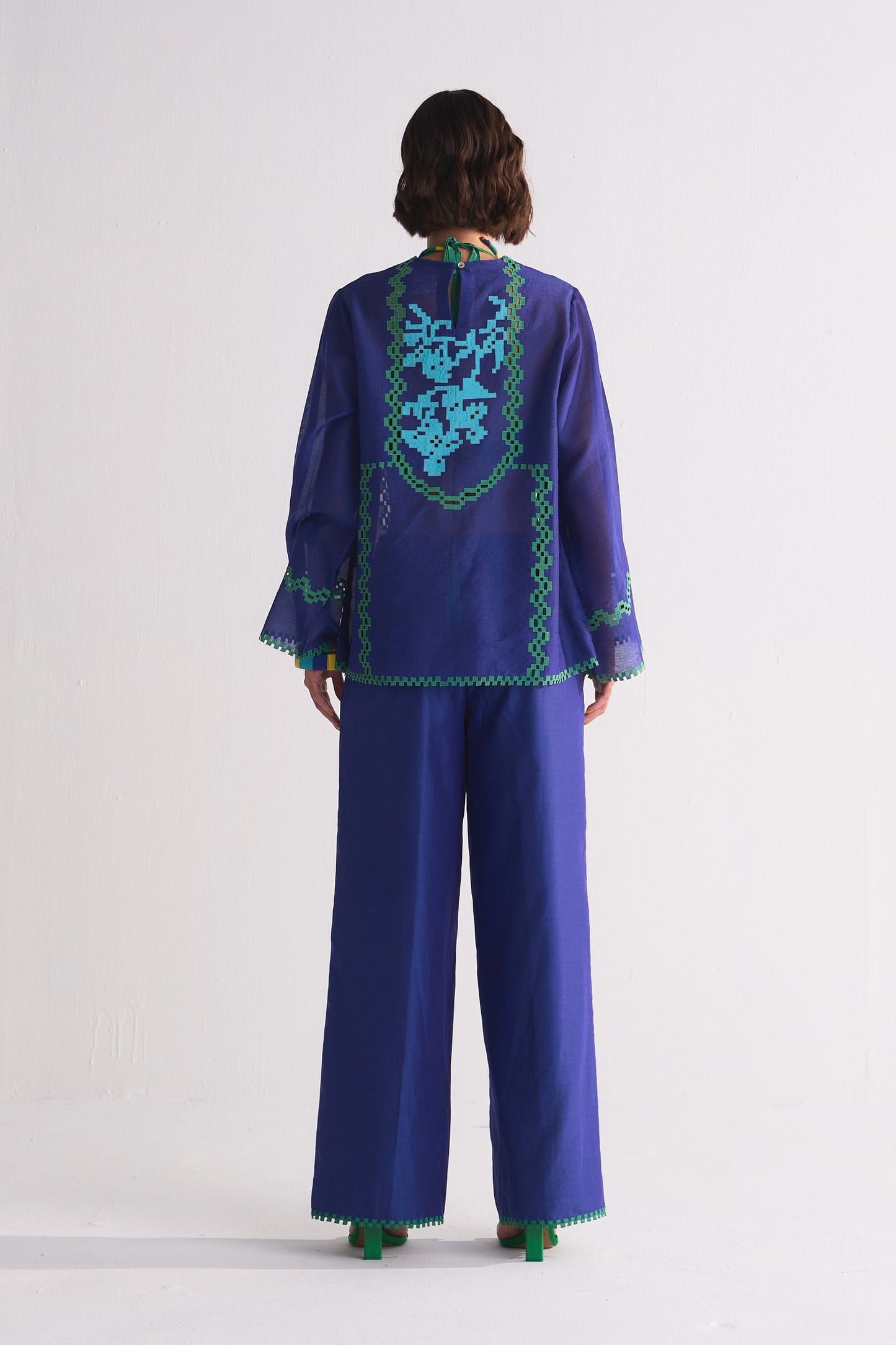 YOKE CUTWORK BLOUSE
