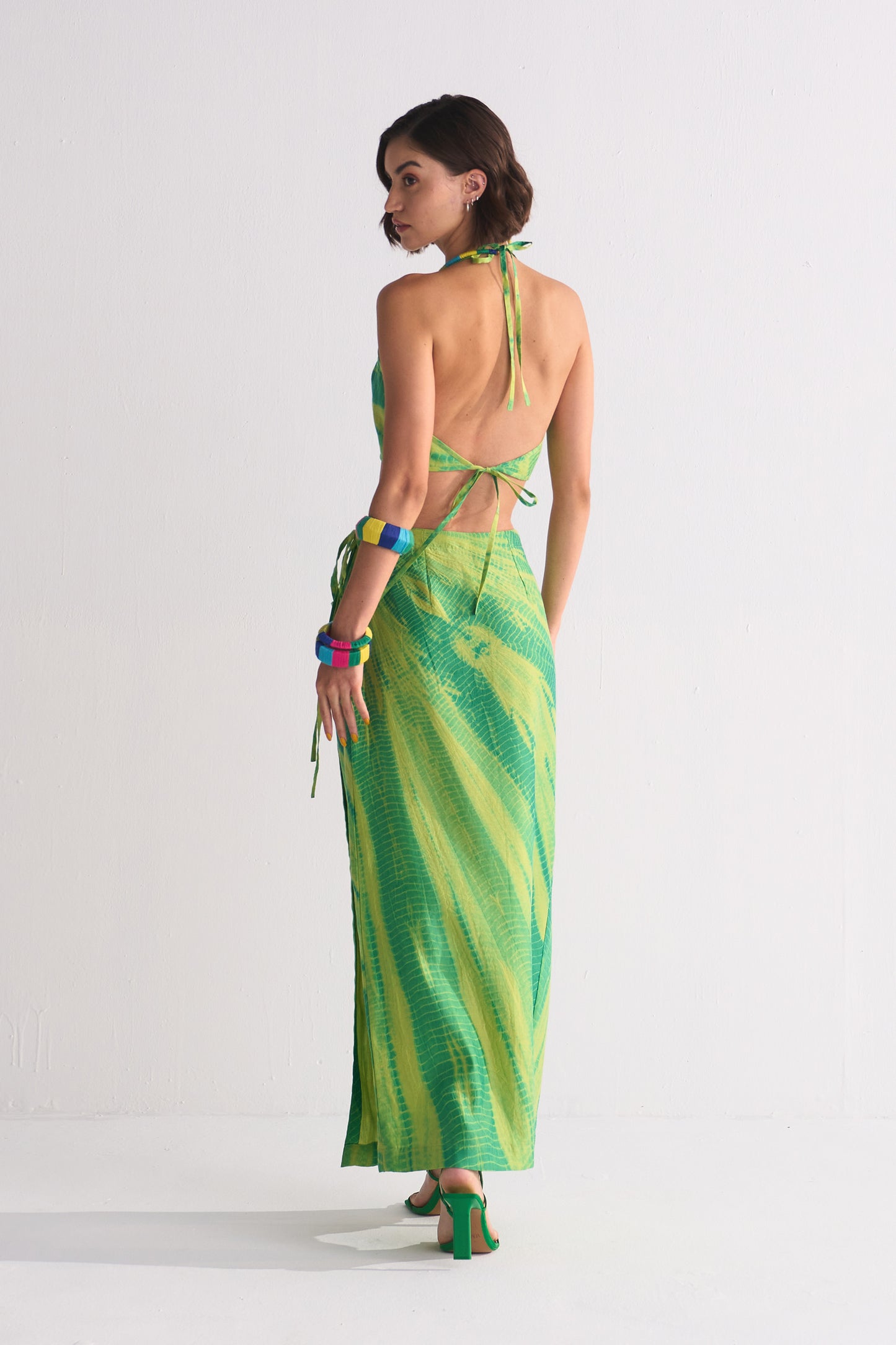 DIAGONAL DYED WRAP SKIRT