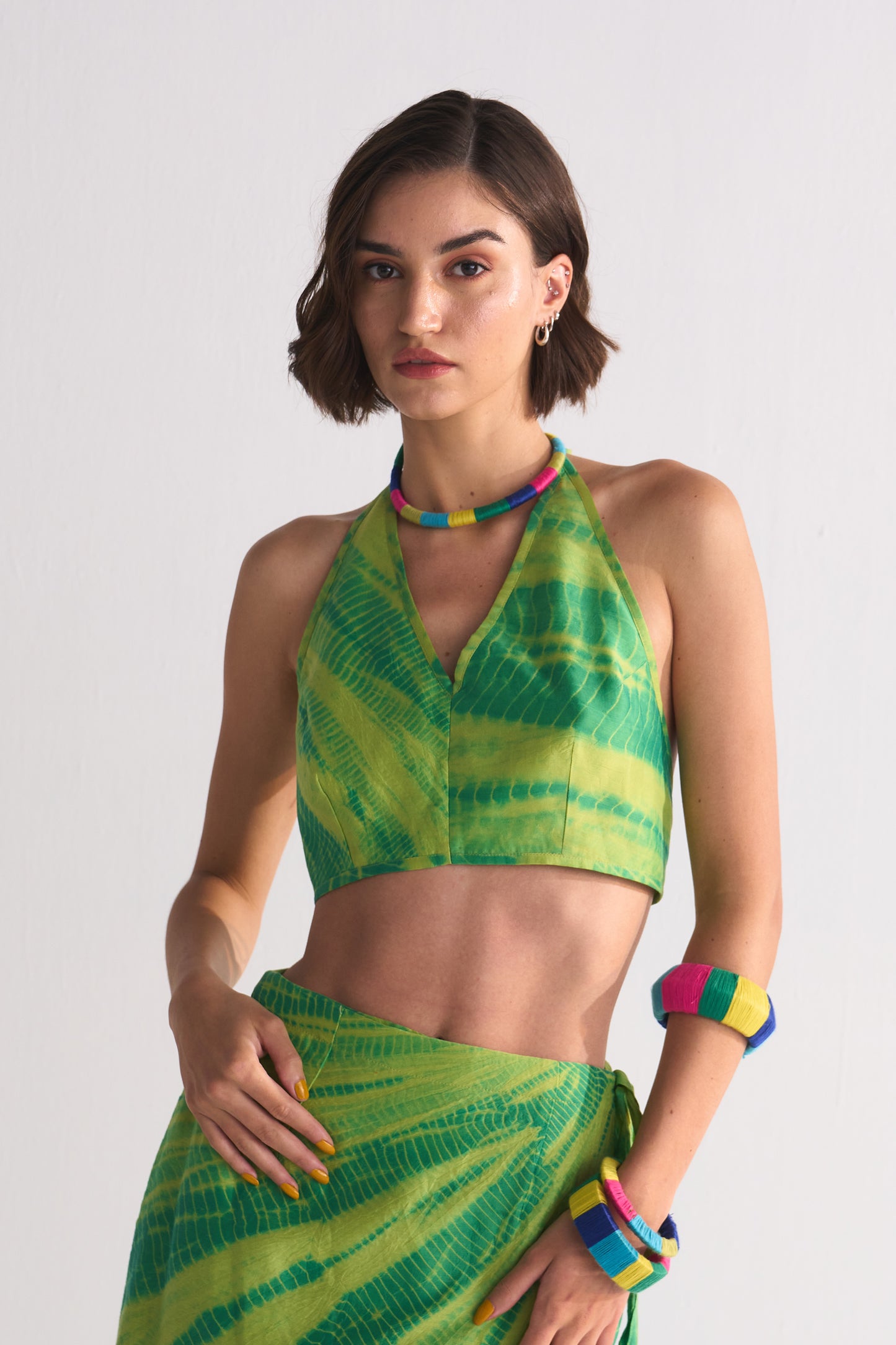 DIAGONAL DYED WRAP SKIRT