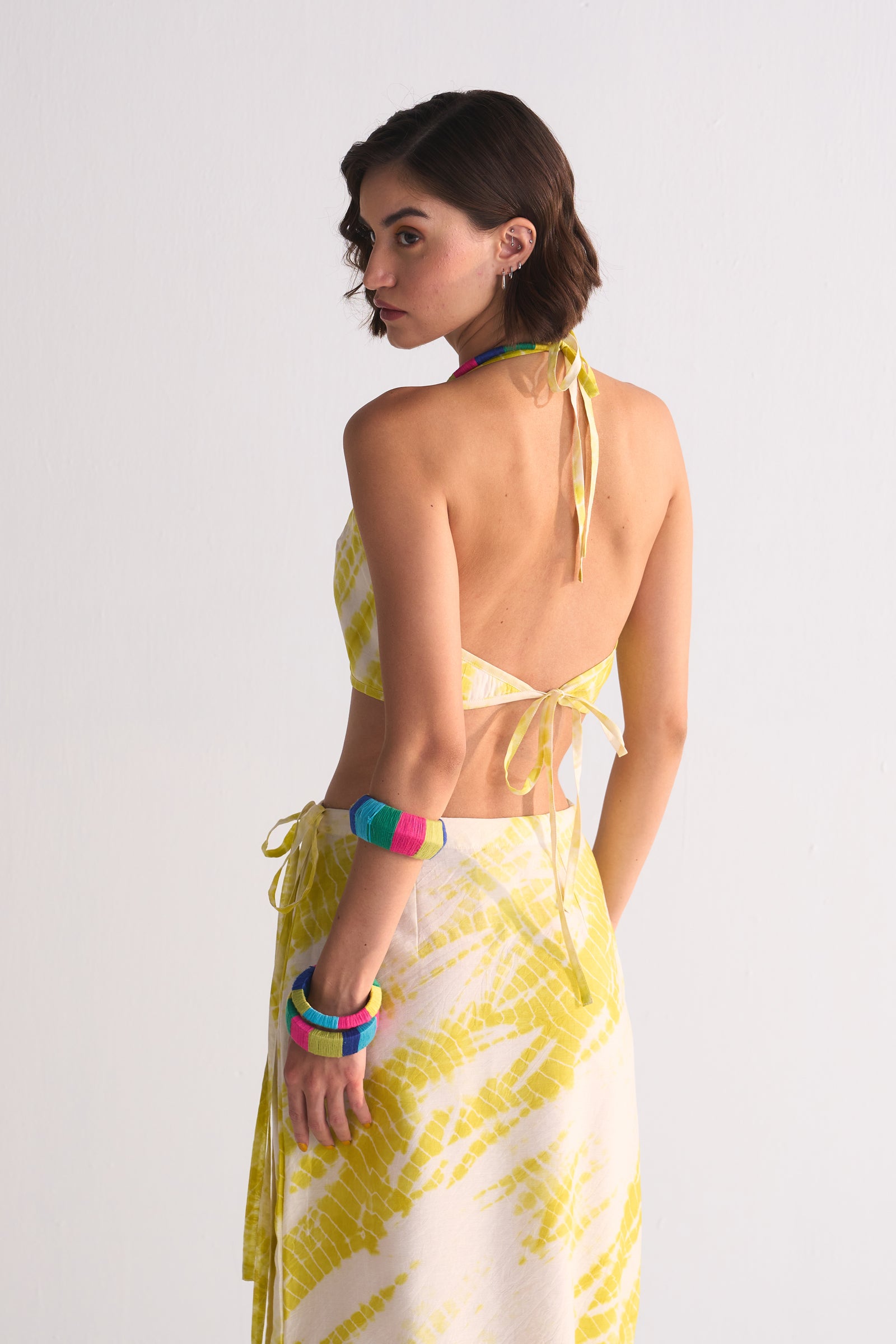 DIAGONAL DYED WRAP SKIRT