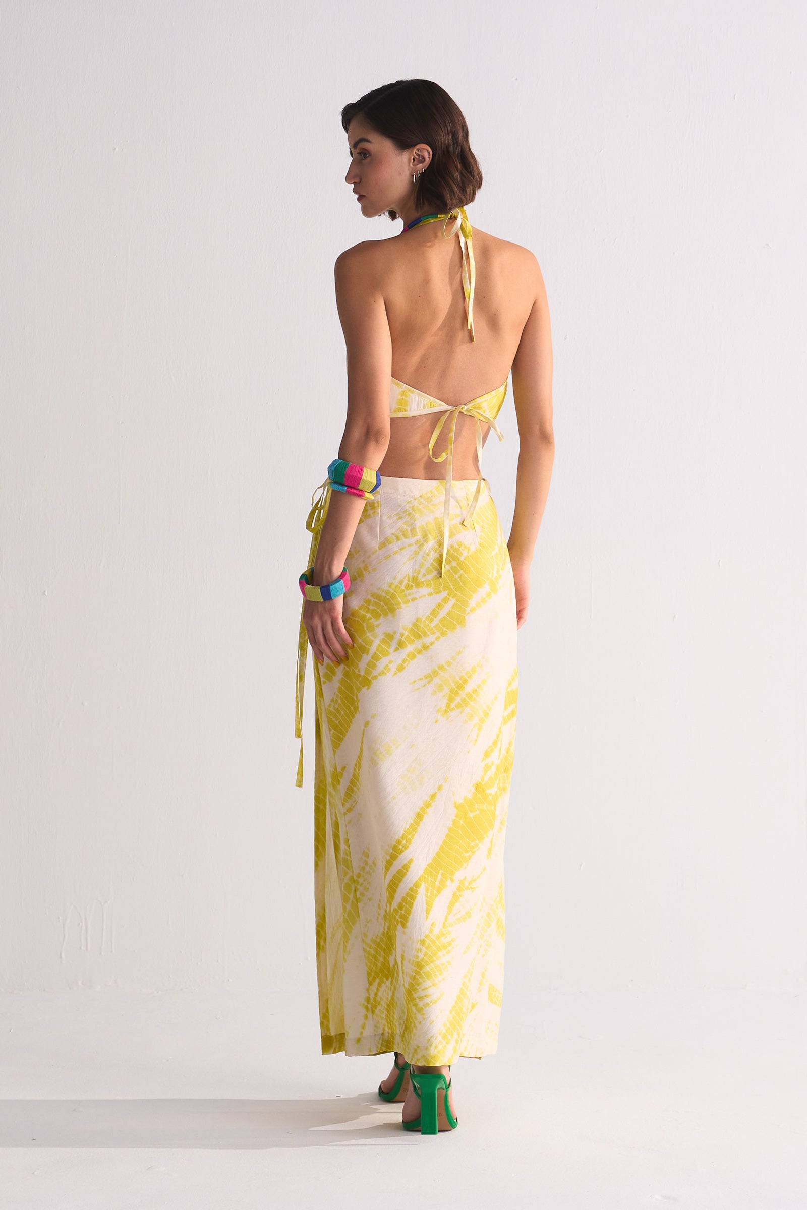 DIAGONAL DYED WRAP SKIRT