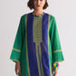 COLOUR BLOCKED KAMEEZ WITH GEOMETRIC APPLIQUE'