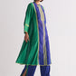 COLOUR BLOCKED KAMEEZ WITH GEOMETRIC APPLIQUE'