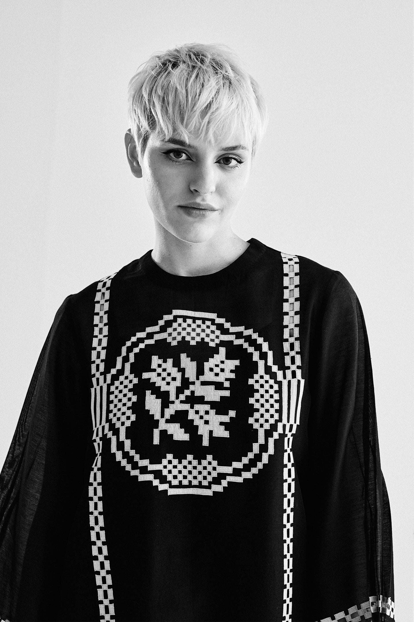 CIRCULAR MAXI DRESS WITH APPLIQUE' AND CUTWORK