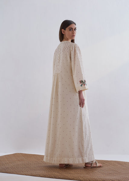 CENTER SLASH GATHER DRESS