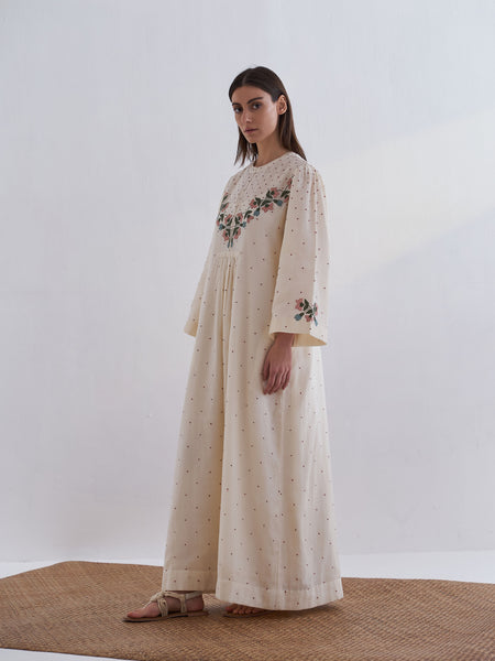 CENTER SLASH GATHER DRESS