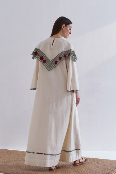 CAPE CUTWORK DRESS