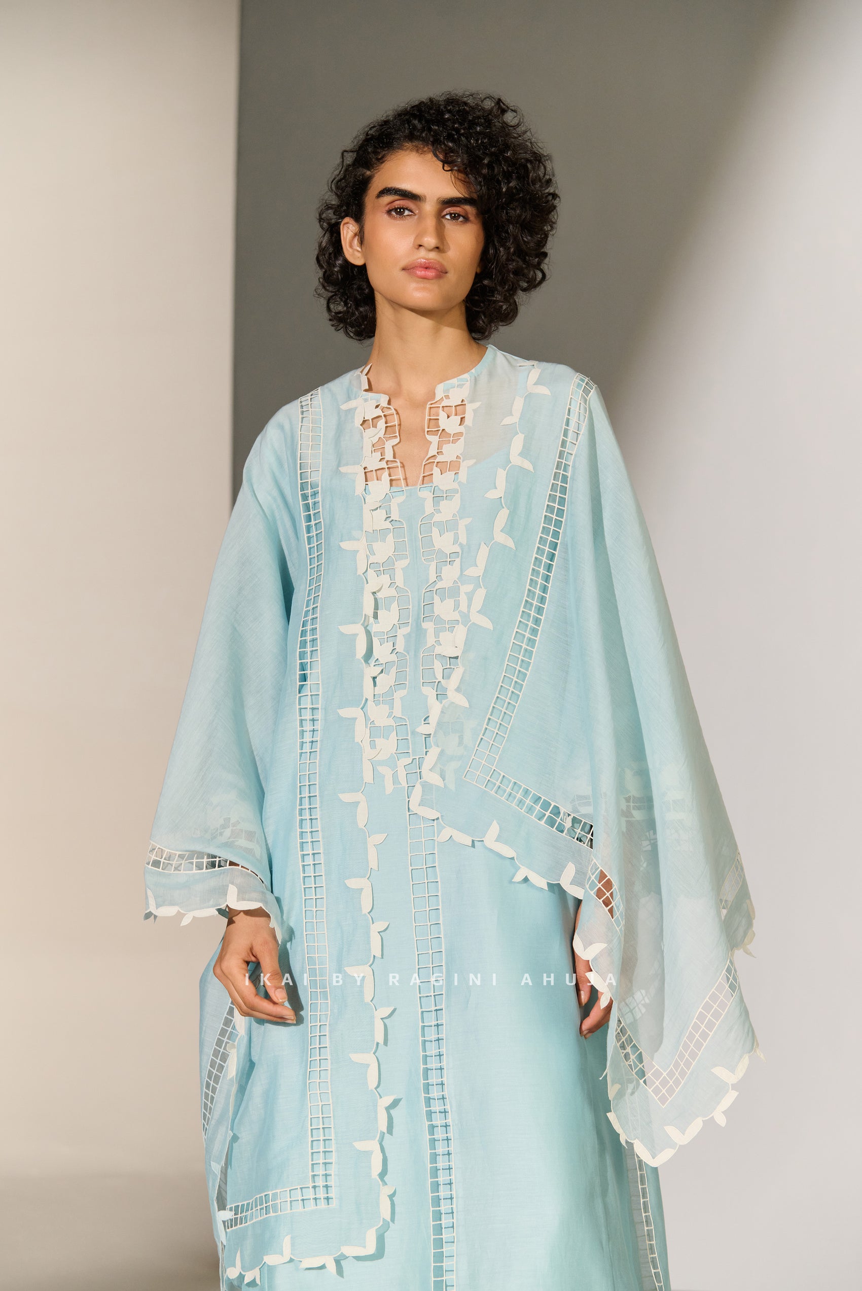 GEOMETRIC FLORAL CUTWORK DUPATTA
