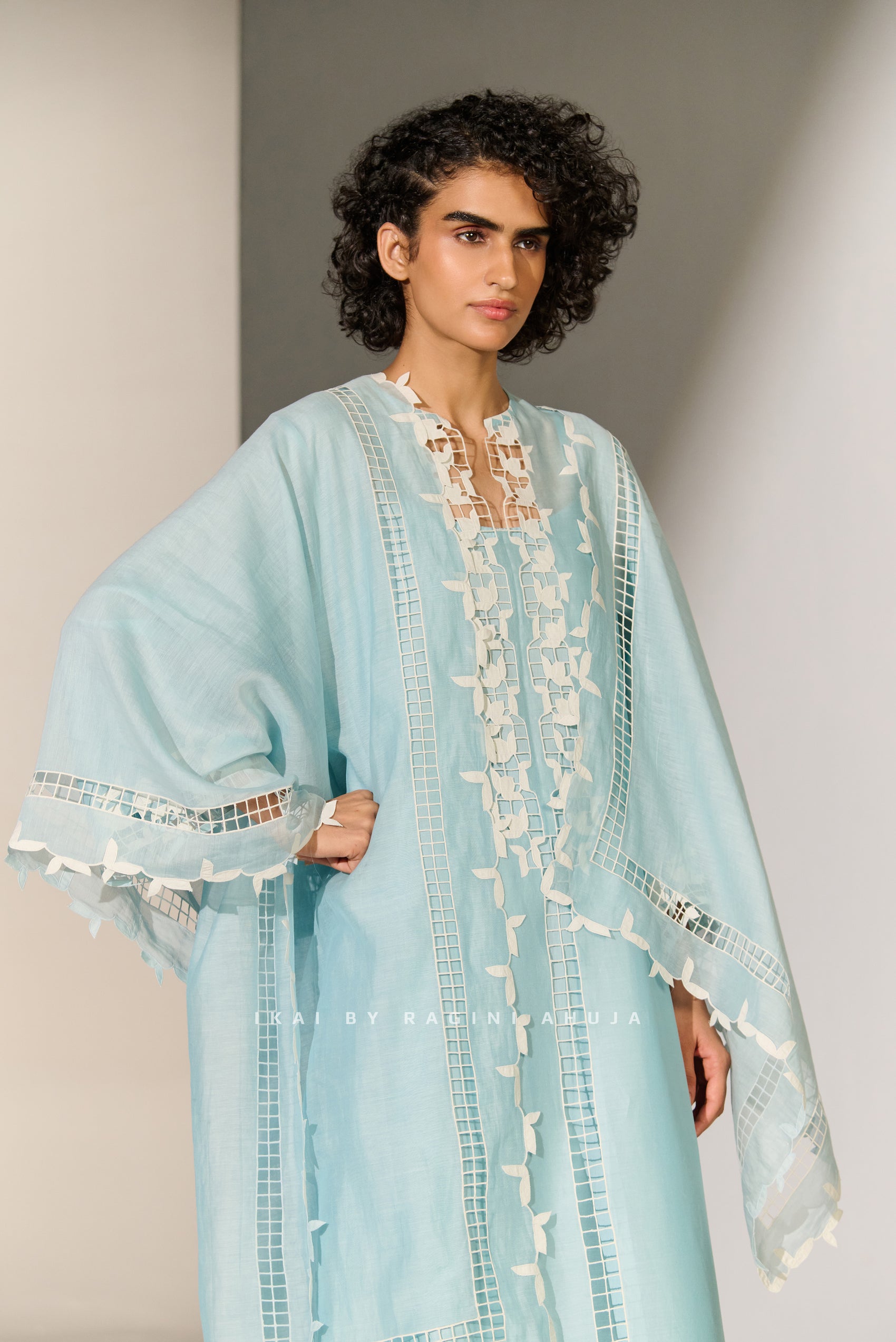 GEOMETRIC FLORAL CUTWORK DUPATTA