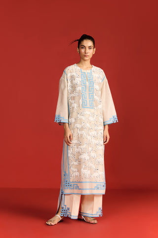 TIBETAN DEER DROP SHOULDER KAMEEZ