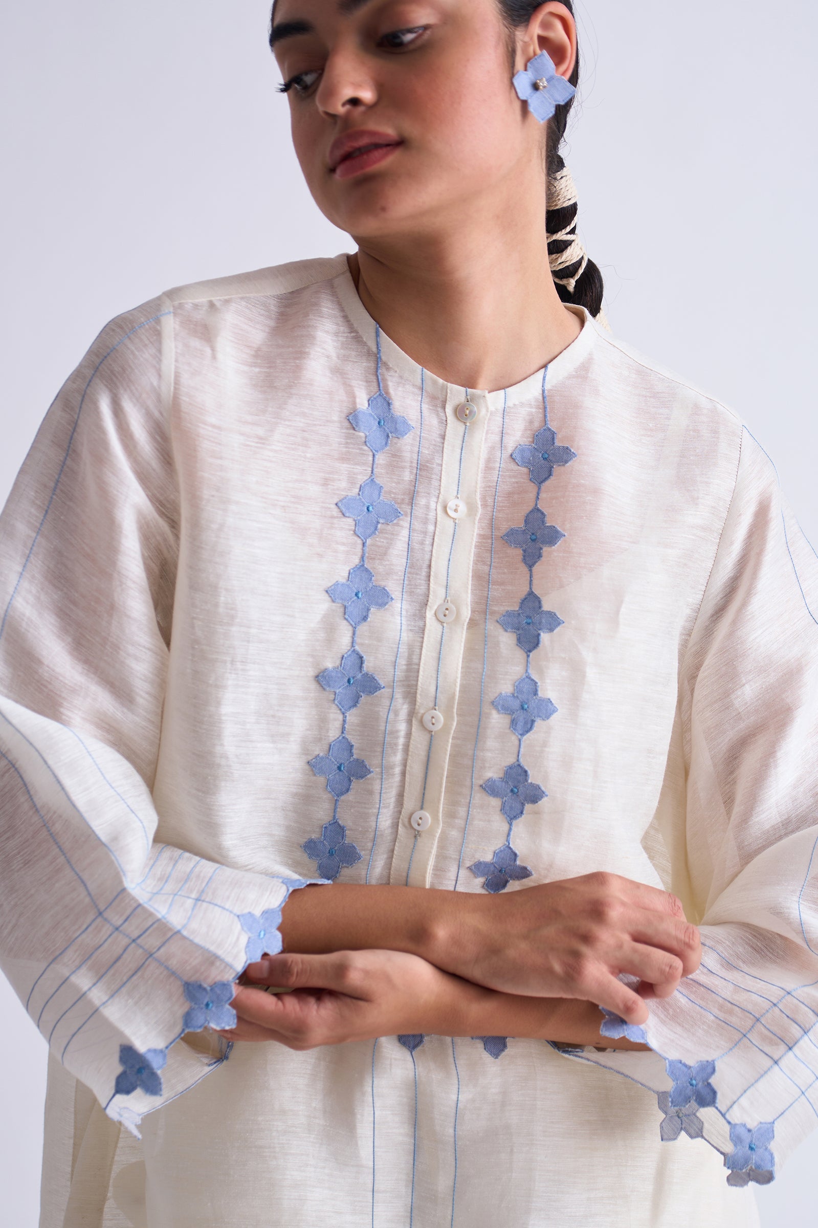LINEN BACK GATHER KAMEEZ