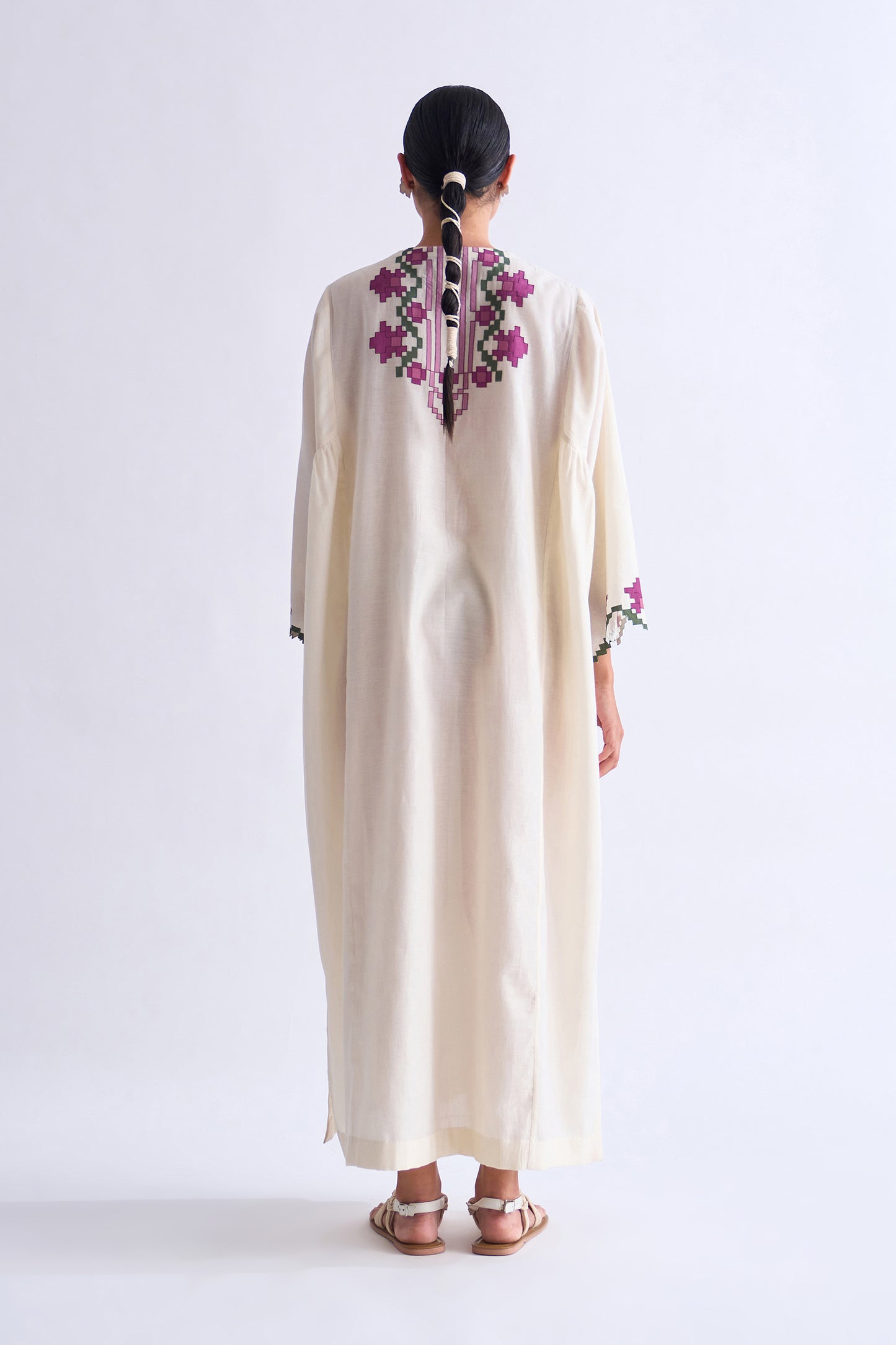 SIDE GATHER KAFTAN DRESS