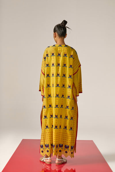 APPLIQUE' AND OUTLINE LONG KAFTAN