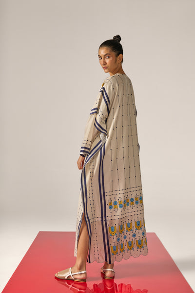 APPLIQUE' AND OUTLINE LONG KAFTAN