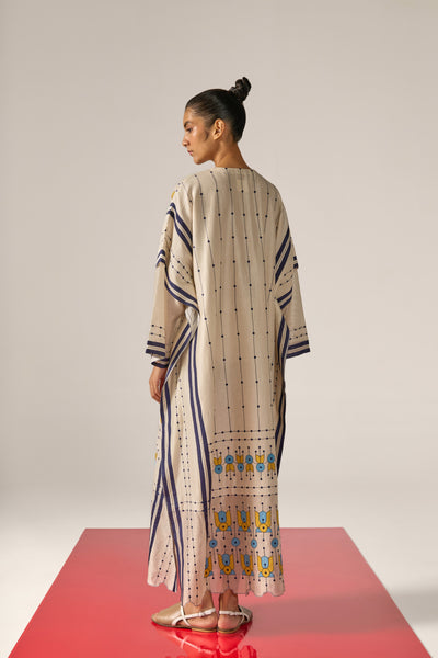 APPLIQUE' AND OUTLINE LONG KAFTAN