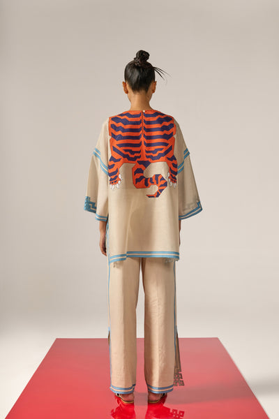 TIBETAN TIGER KAFTAN SHIRT