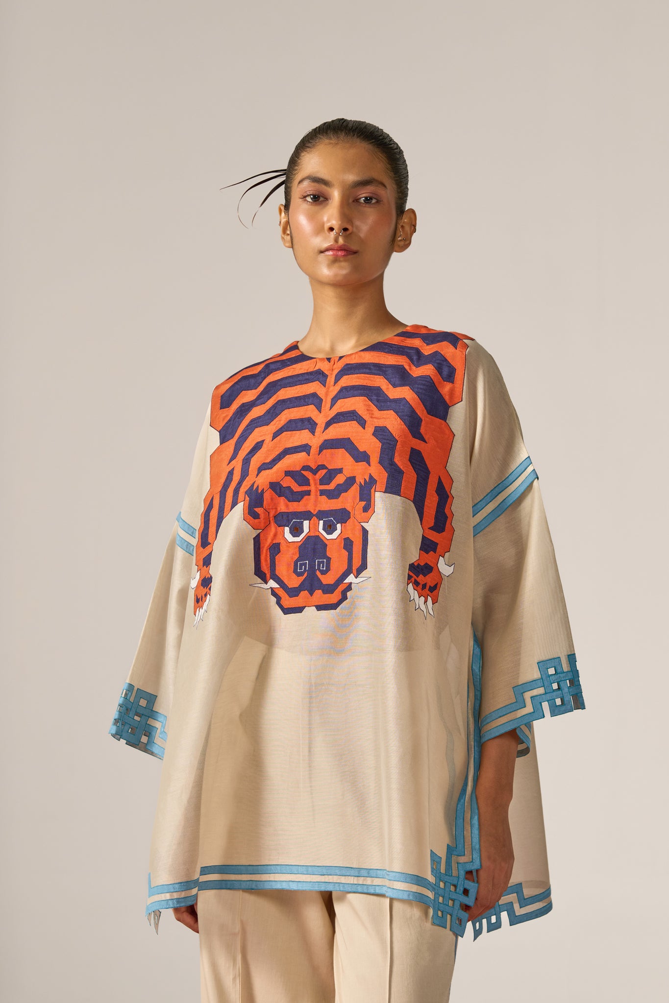 TIBETAN TIGER KAFTAN SHIRT