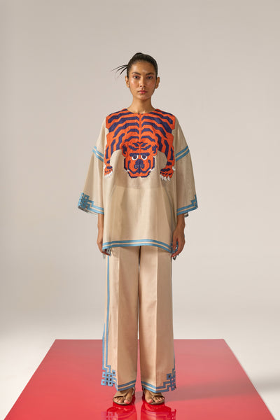 TIBETAN TIGER KAFTAN SHIRT