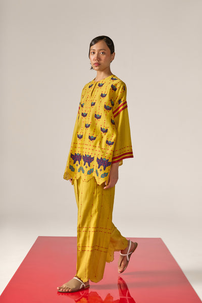 APPLIQUE' AND CUTWORK KAFTAN SHIRT