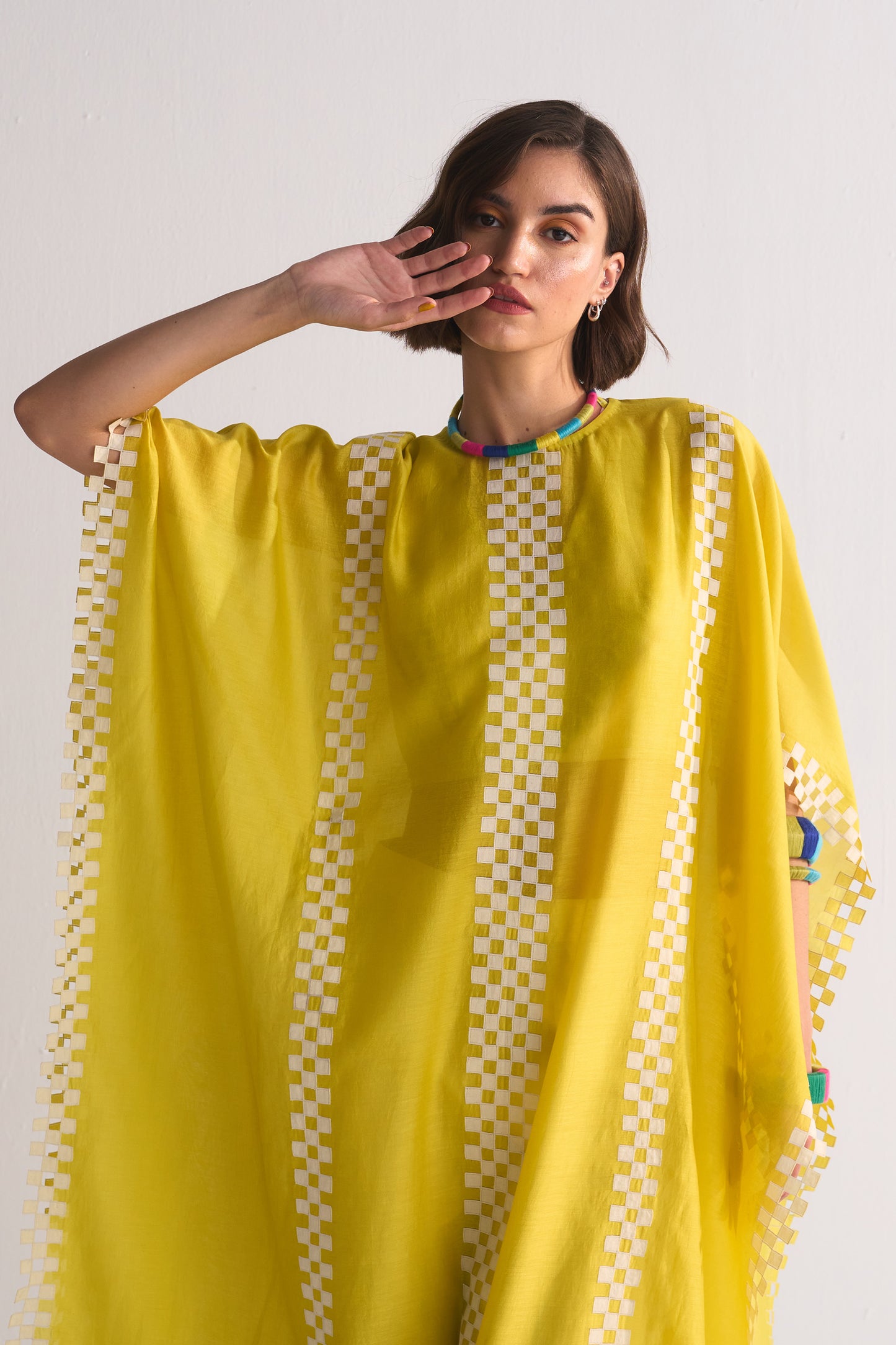APPLIQUE' AND CUTWORK KAFTAN