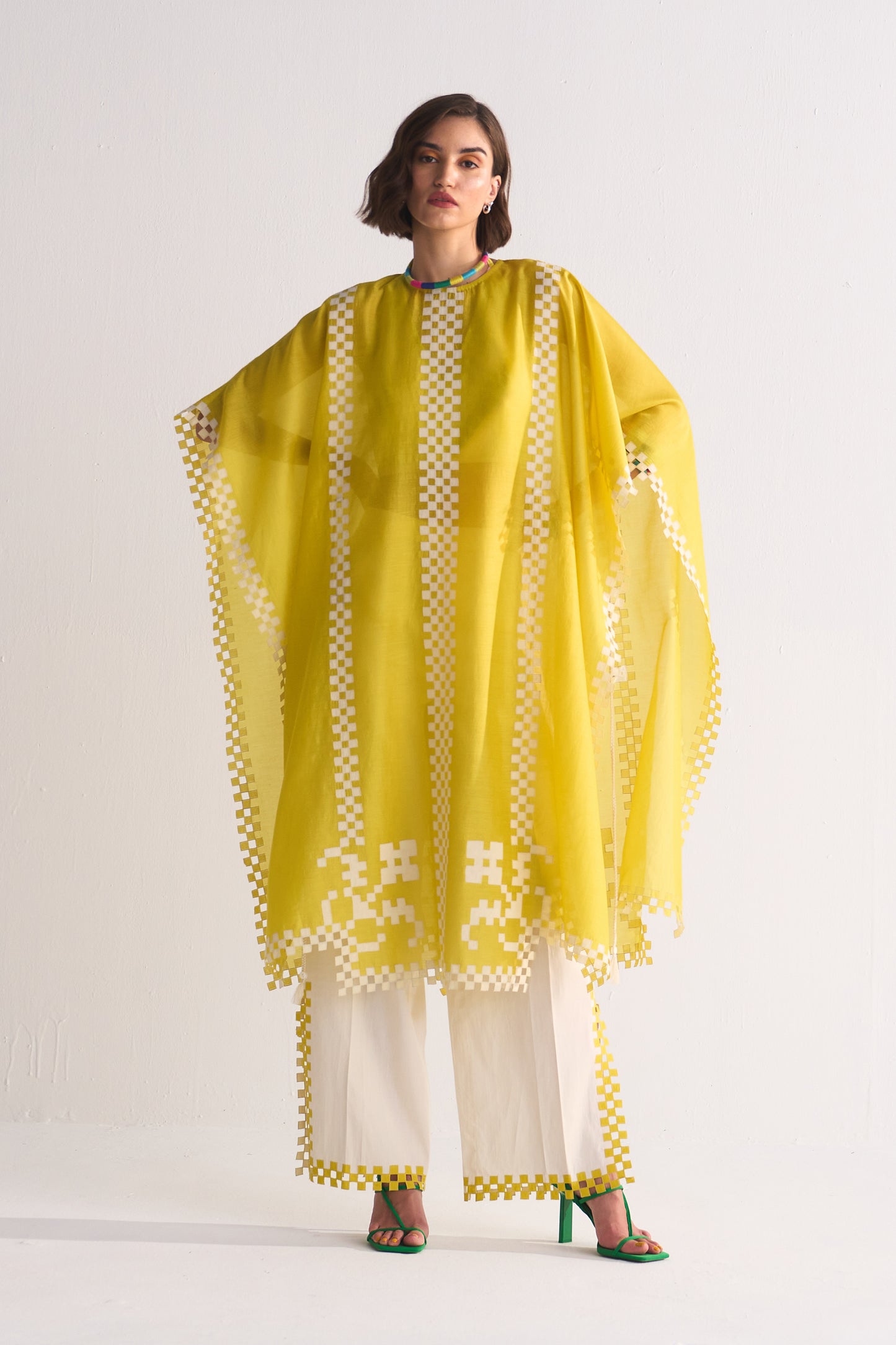 APPLIQUE' AND CUTWORK KAFTAN