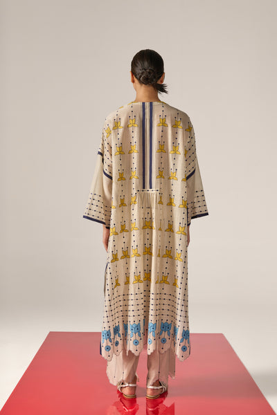 APPLIQUE' AND CUTWORK CENTRE GATHER KAFTAN KAMEEZ