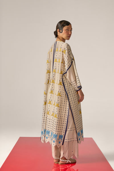 APPLIQUE' AND CUTWORK CENTRE GATHER KAFTAN KAMEEZ