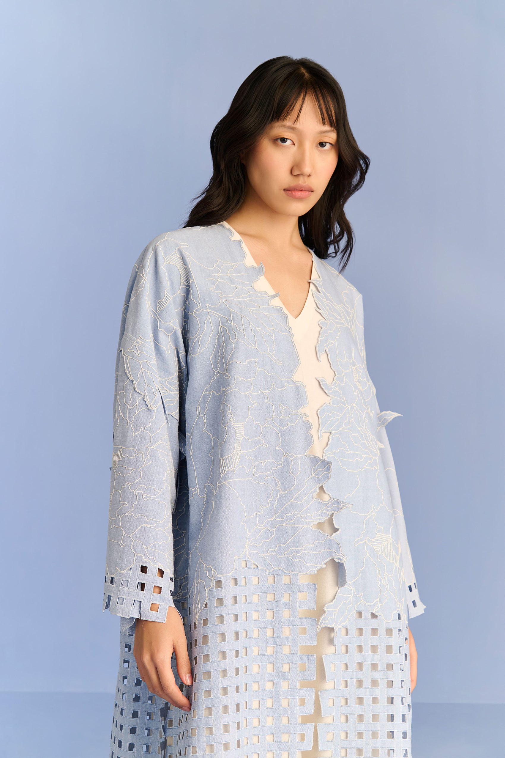 APPLIQUE' AND CUTWORK JACKET SET
