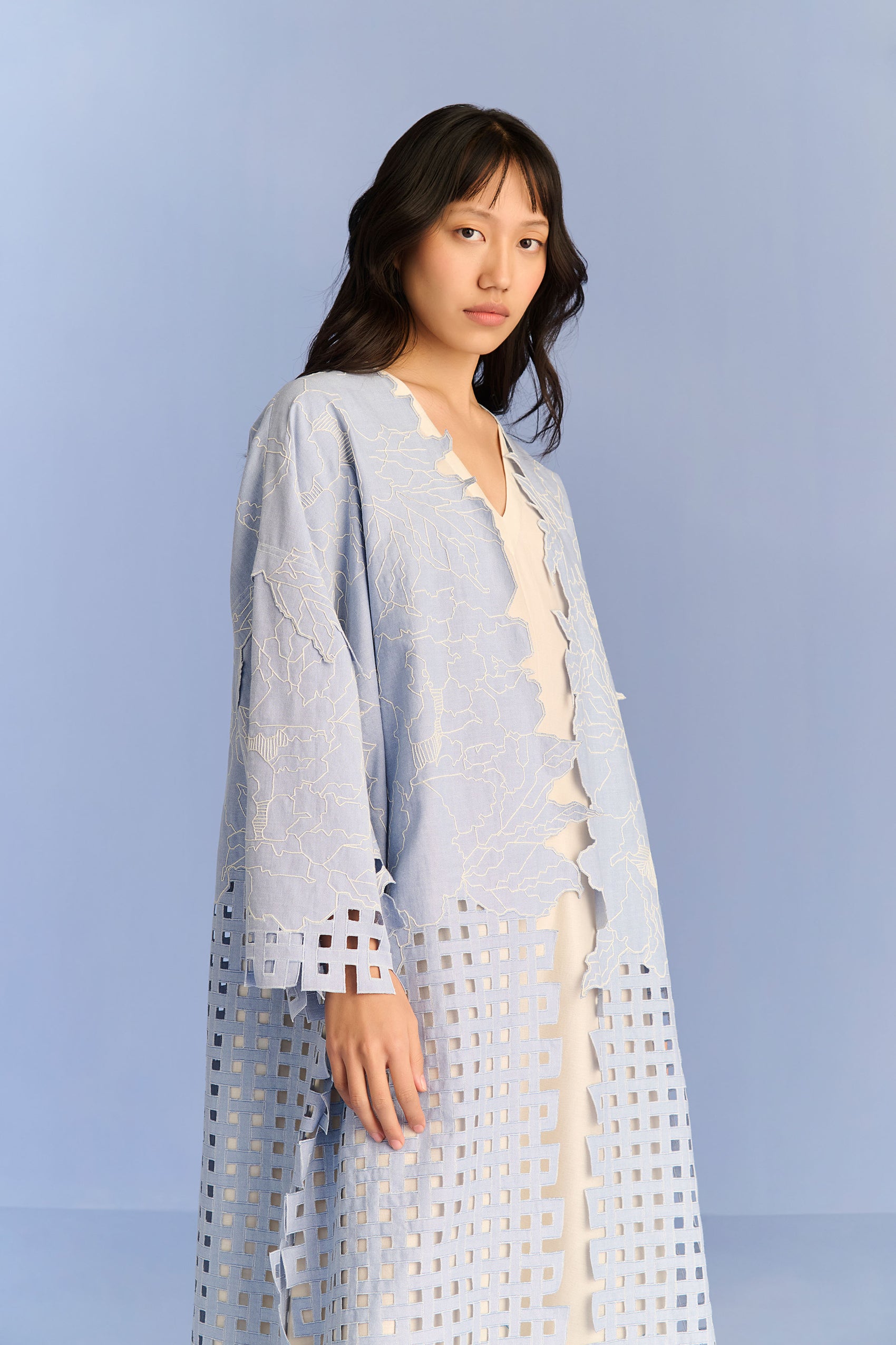 APPLIQUE' AND CUTWORK JACKET SET