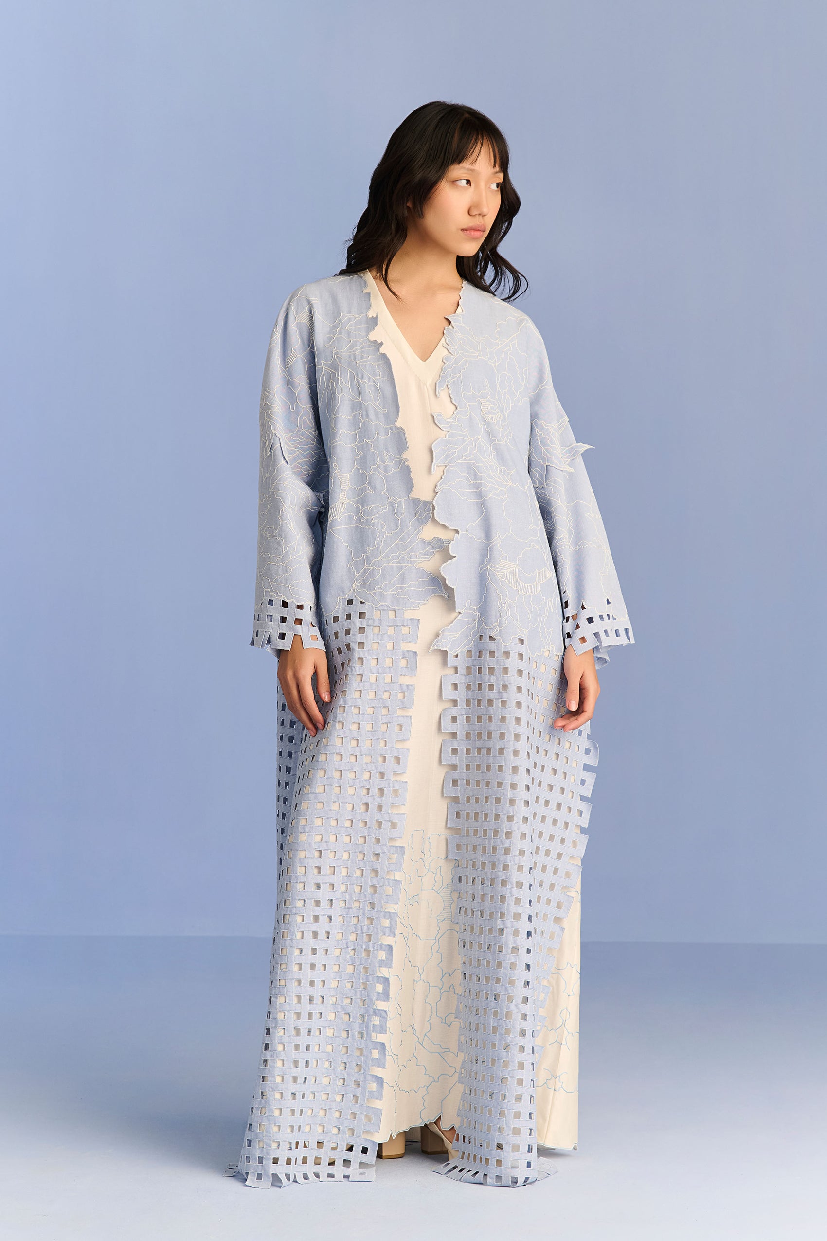 APPLIQUE' AND CUTWORK JACKET SET