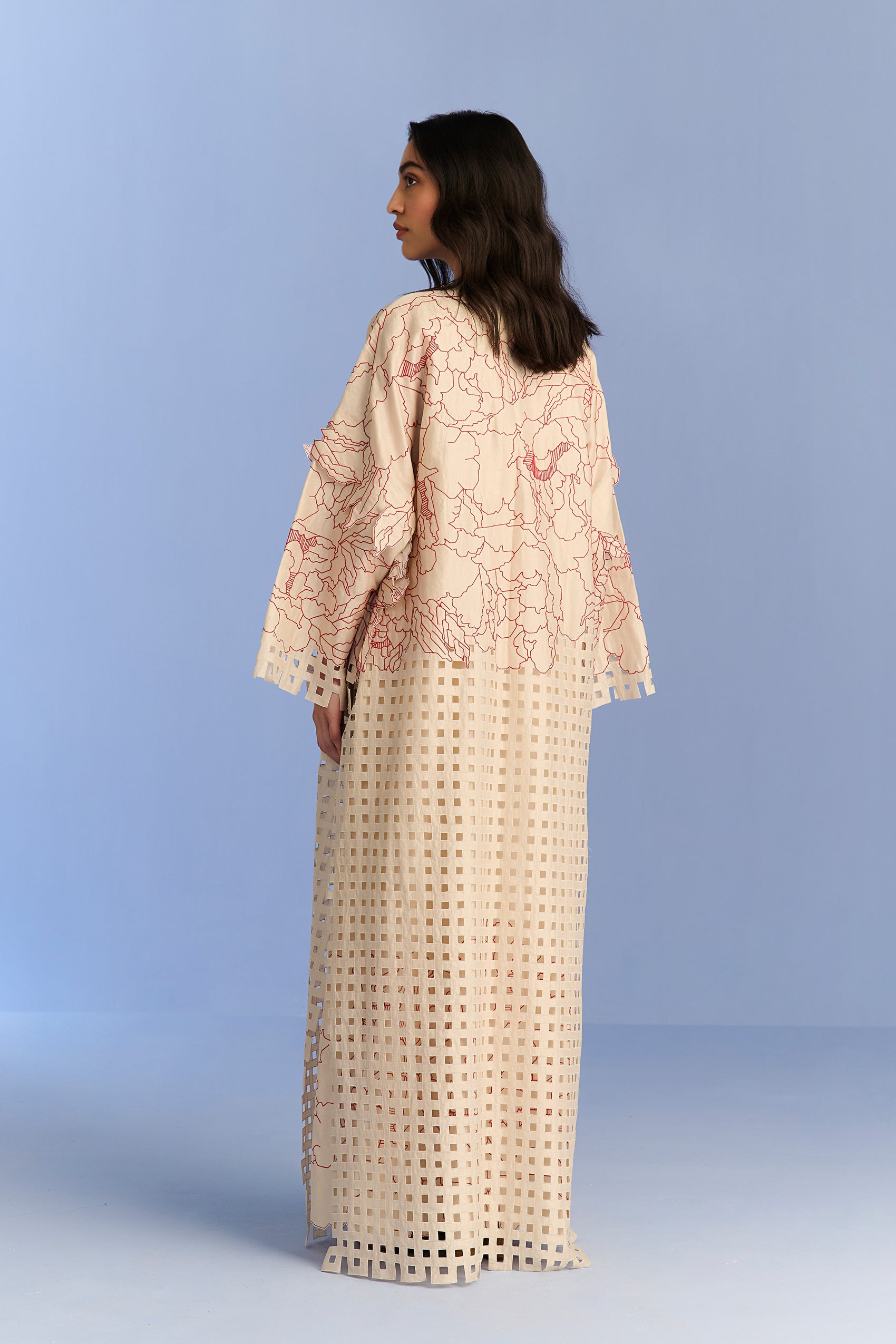 APPLIQUE' AND CUTWORK JACKET SET