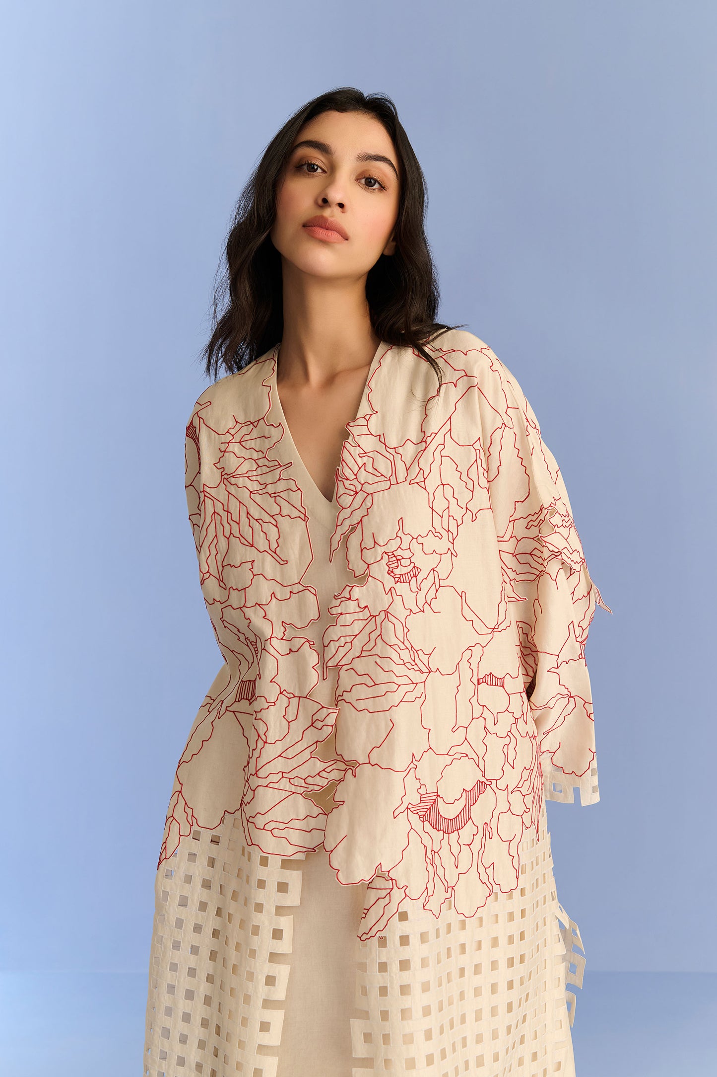 APPLIQUE' AND CUTWORK JACKET SET
