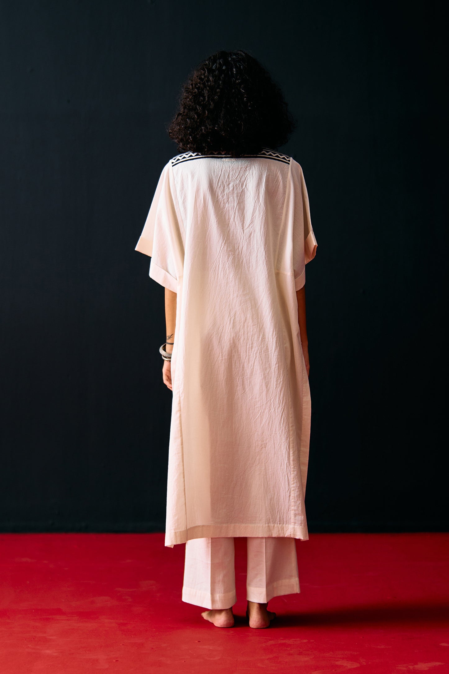 IVORY TRIBAL APPLIQUE' KAFTAN