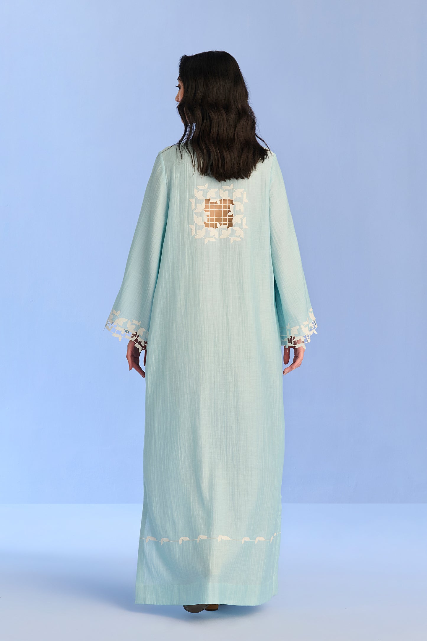 A-LINE DRESS WITH CUTWORK
