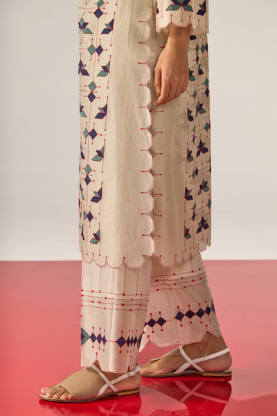 APPLIQUE' AND OUTLINE MILD A-LINE KAMEEZ