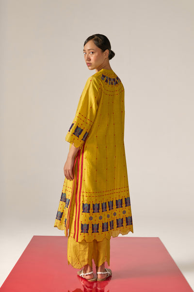 APPLIQUE' AND OUTLINE MILD A-LINE KAMEEZ