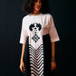 IVORY SIDE GATHER ANIMAL DRESS