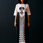 IVORY SIDE GATHER ANIMAL DRESS
