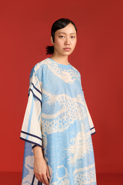 DRAGON PRINT AND CUTWORK KAFTAN