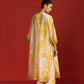FLORAL PRINT AND CUTWORK KAFTAN