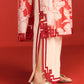 FLORAL PRINT AND CUTWORK PLEATED KAMEEZ