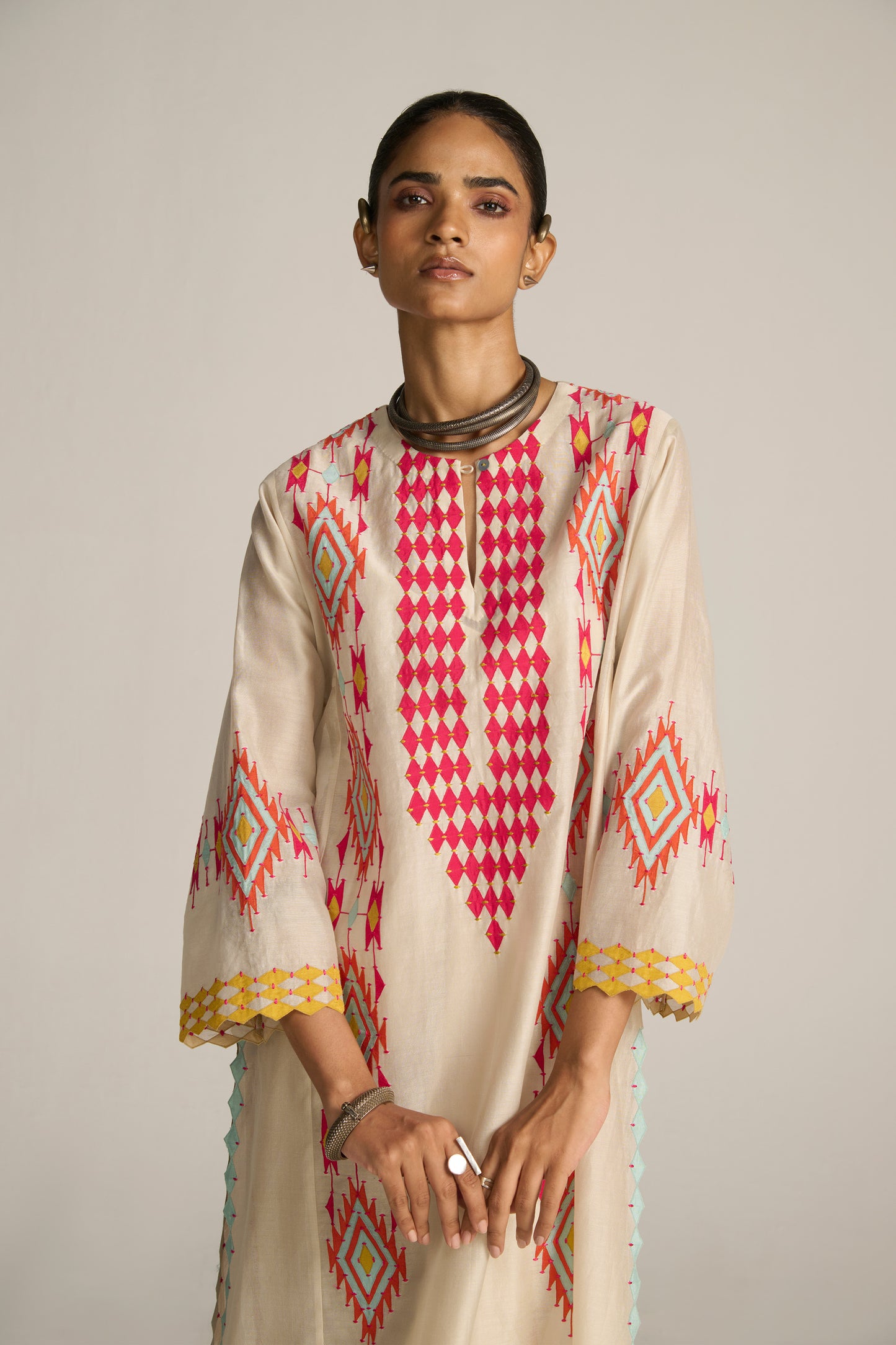 PANELLED A-LINE KAMEEZ