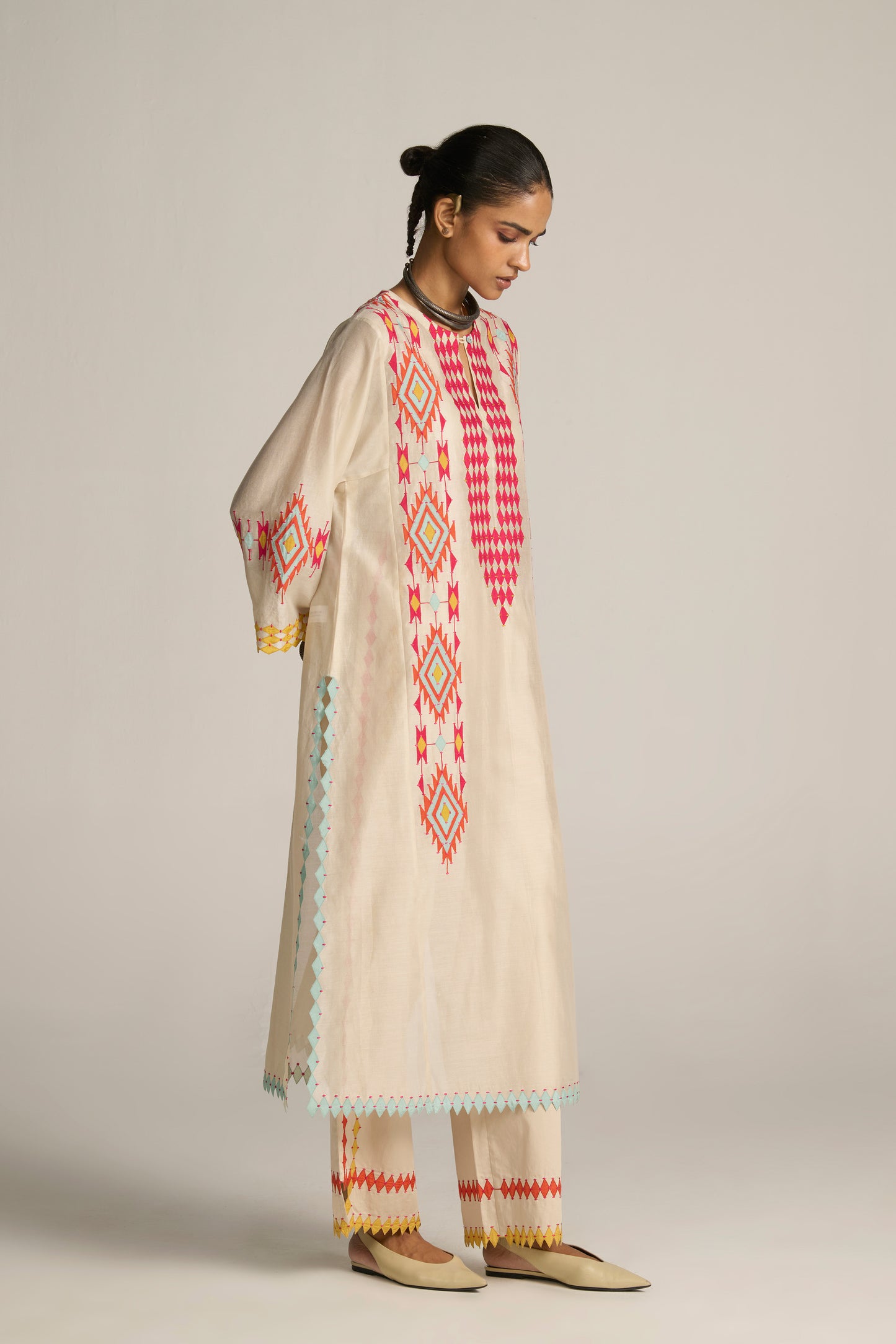 PANELLED A-LINE KAMEEZ