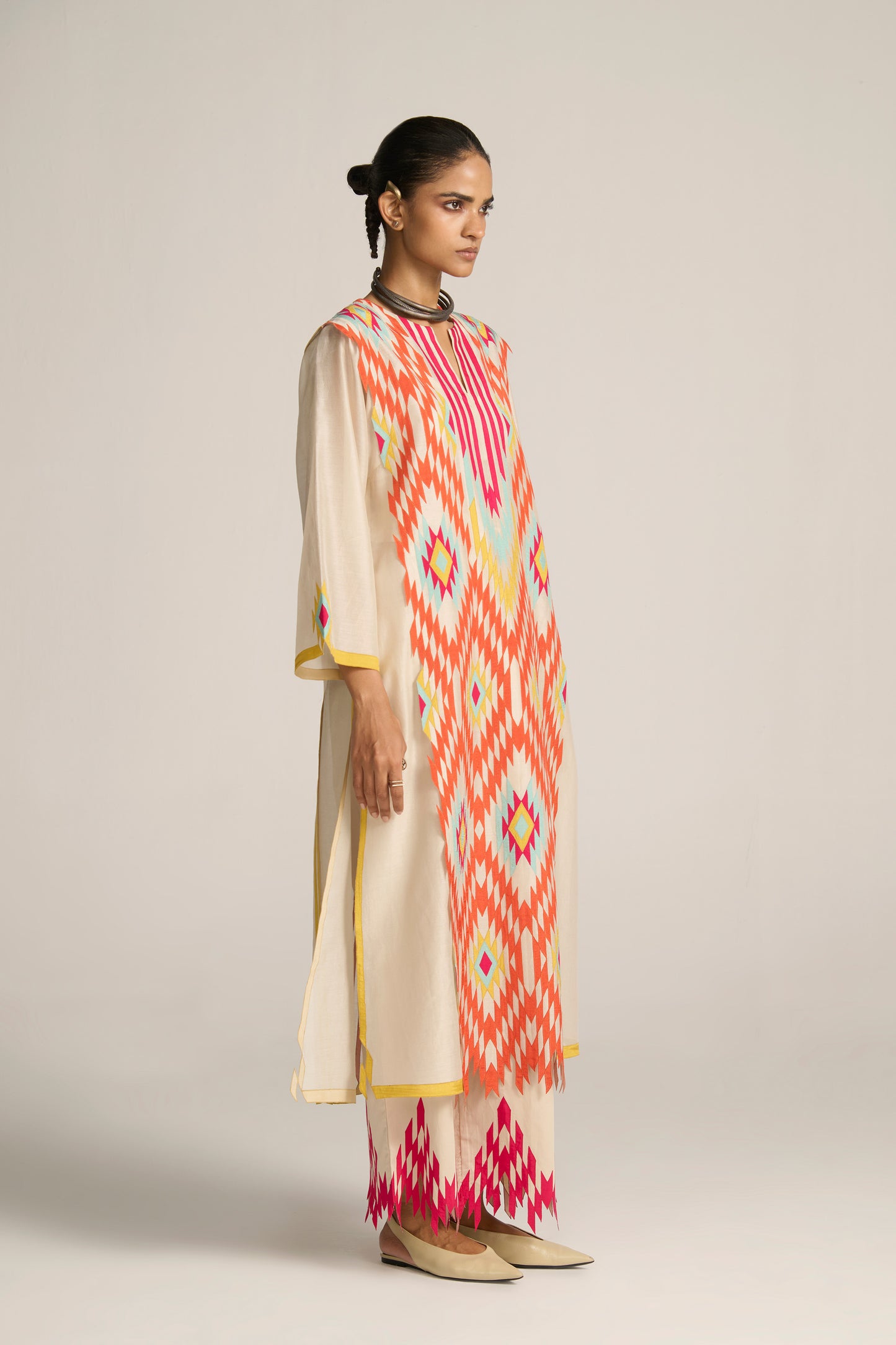 PANELLED A-LINE KAMEEZ